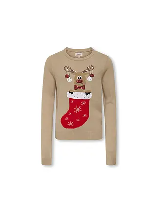 ONLY | Mädchen Pullover KOGXMAS | beige